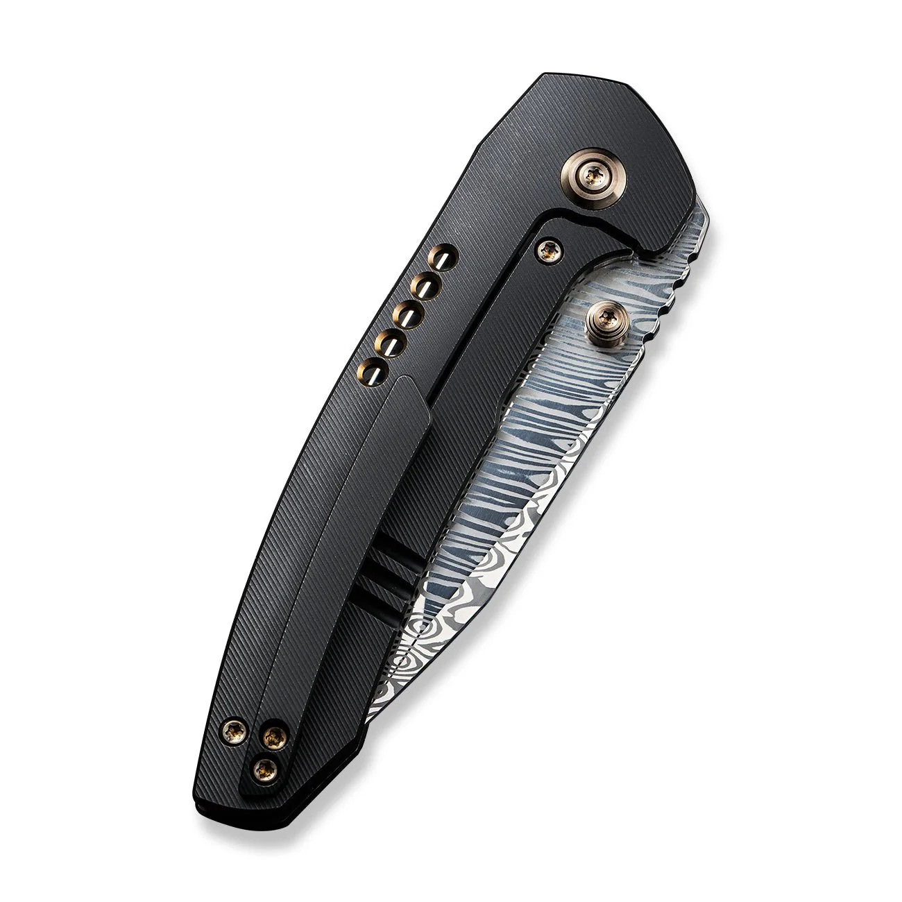 WEKNIFE Trogon Thumb Stud Knife Titanium Handle (3.2" Damasteel Blade) WE22002B-DS1 - Image 7