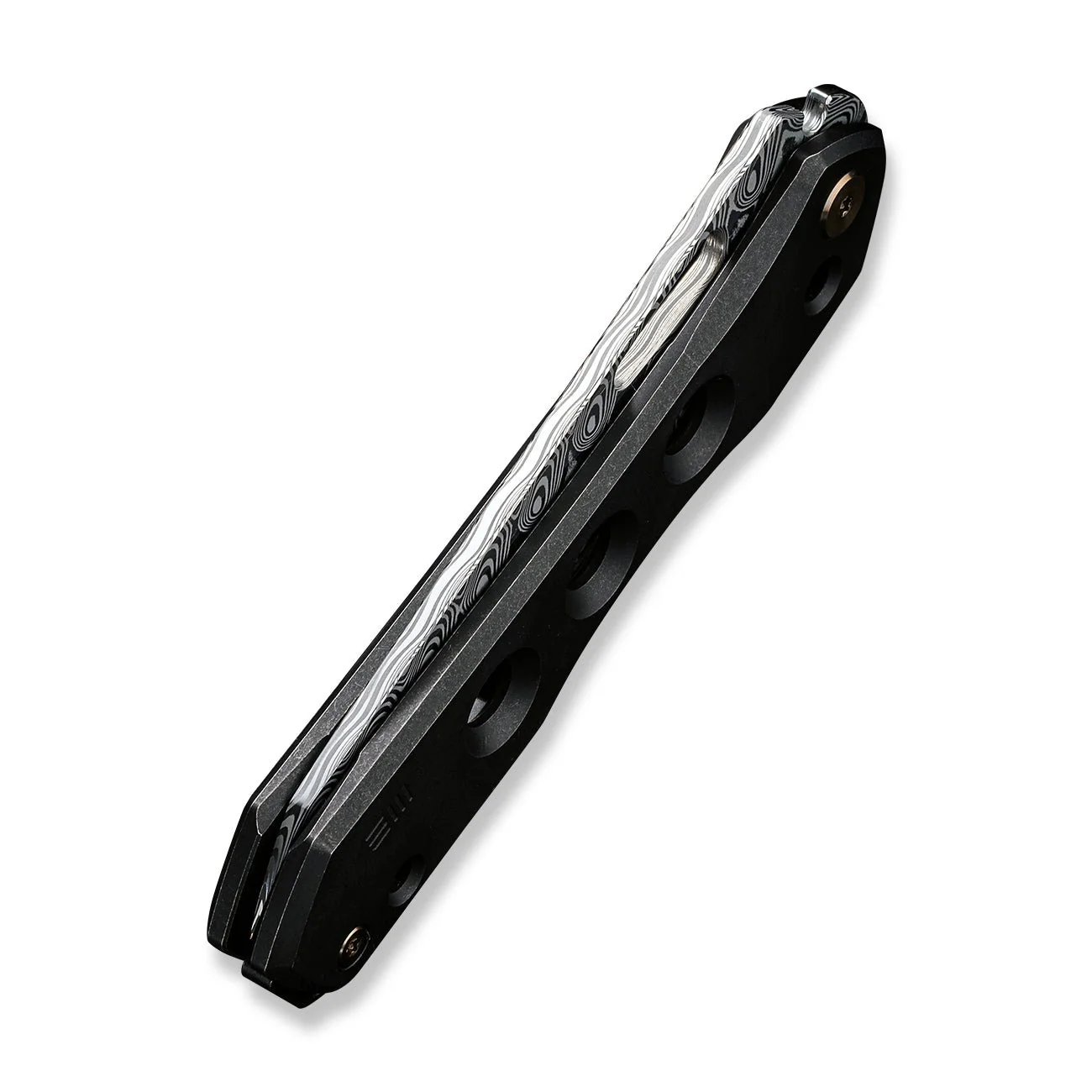 WEKNIFE Vision R Manual Thumb & Thumb Hole & Superlock Knife Titanium Handle (3.54" Damasteel Blade) WE21031-DS1 - Image 5