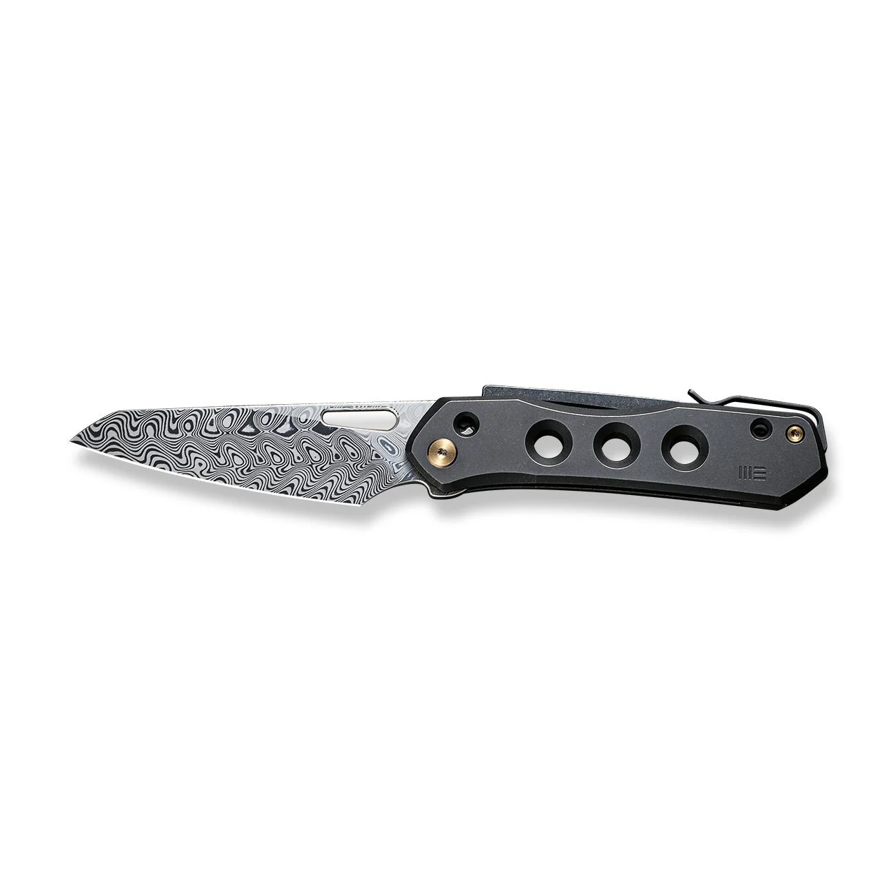 WEKNIFE Vision R Manual Thumb & Thumb Hole & Superlock Knife Titanium Handle (3.54" Damasteel Blade) WE21031-DS1 - Image 9