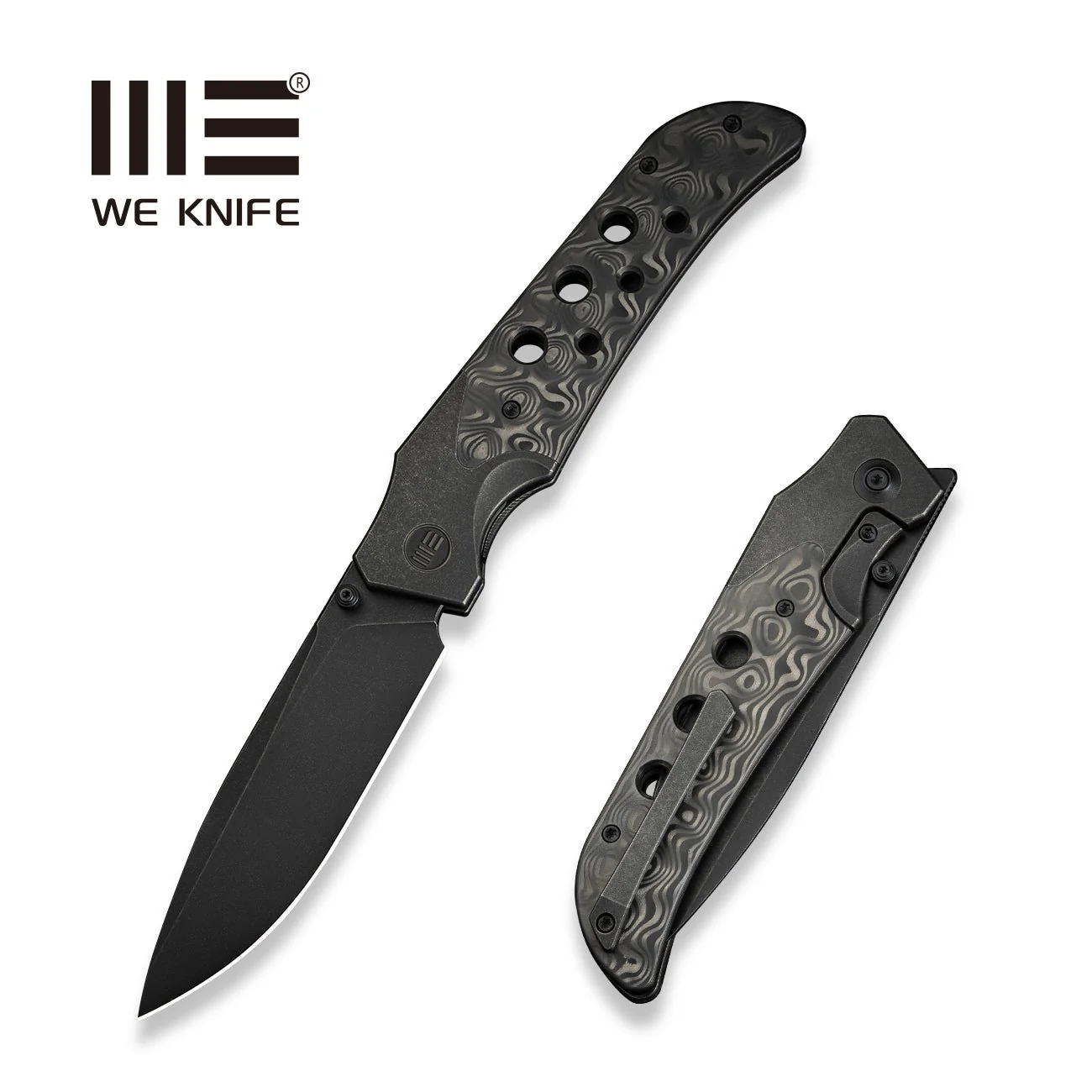 WEKNIFE WE-Guthrie Thumb Stud & Front Flipper Knife Titanium & Carbon Fiber Handle (3.94" CPM 20CV Blade) WE23072B-1