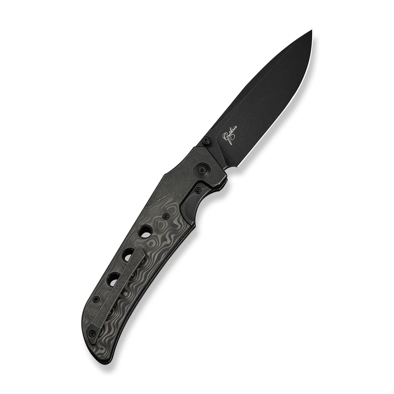 WEKNIFE WE-Guthrie Thumb Stud & Front Flipper Knife Titanium & Carbon Fiber Handle (3.94" CPM 20CV Blade) WE23072B-1 - Image 2