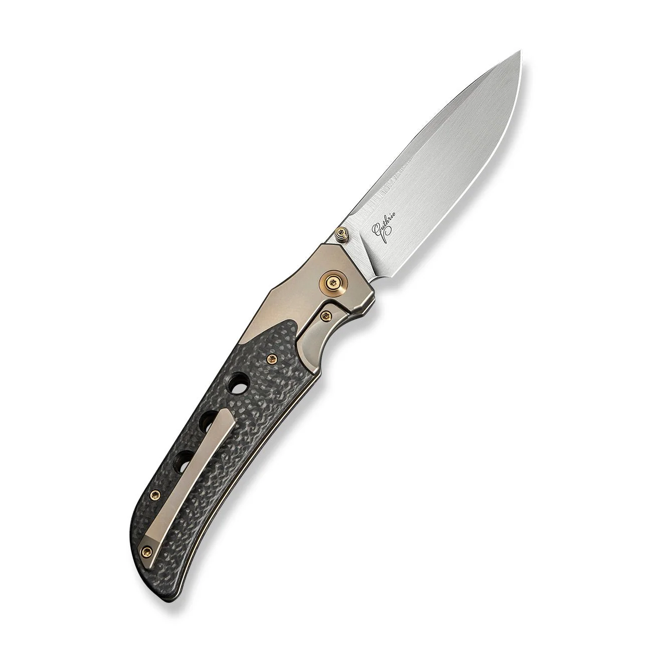 WEKNIFE WE-Guthrie Thumb Stud & Front Flipper Knife Titanium & Carbon Fiber Handle (3.94" CPM 20CV Blade) WE23072B-2 - Image 2