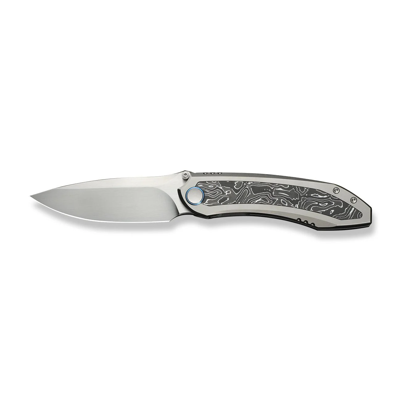 WEKNIFE Winsome Thumb Stud & Front Flipper Knife Titanium & Carbon Fiber Handle (3.74" M390 Blade) WE23092-2 - Image 4