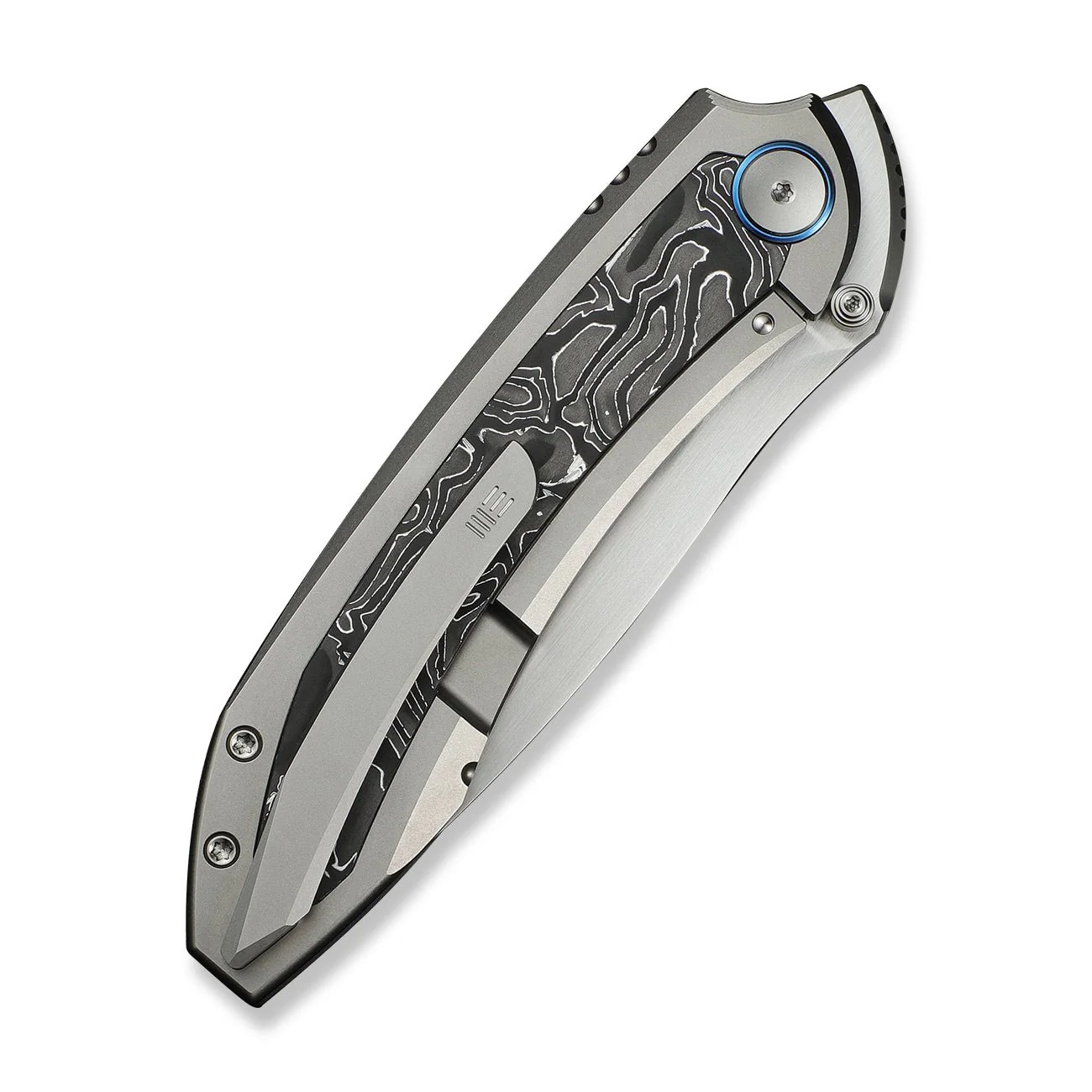 WEKNIFE Winsome Thumb Stud & Front Flipper Knife Titanium & Carbon Fiber Handle (3.74" M390 Blade) WE23092-2 - Image 7