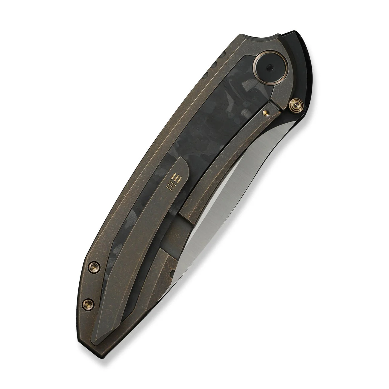WEKNIFE Winsome Thumb Stud & Front Flipper Knife Titanium & Carbon Fiber Handle (3.74" M390 Blade) WE23092-3 - Image 7