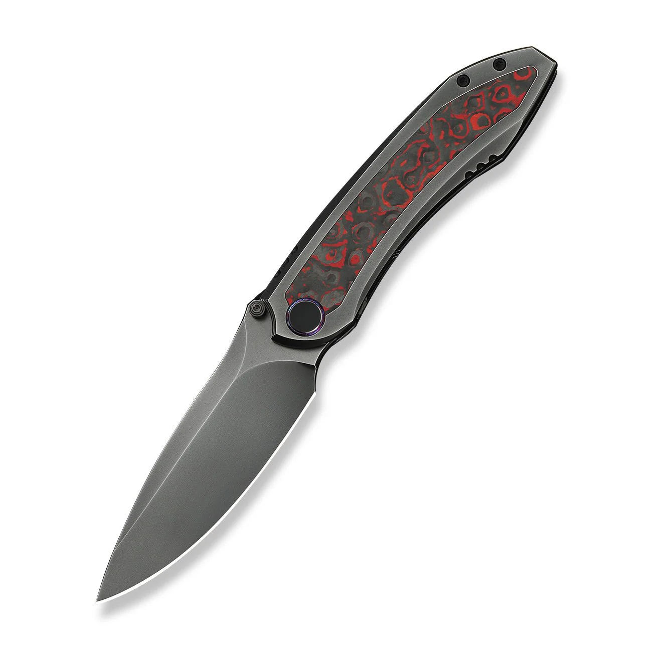 WEKNIFE Winsome Thumb Stud & Front Flipper Knife Titanium & FatCarbon Fiber Handle (3.74" M390 Blade) WE23092-4 - Image 3