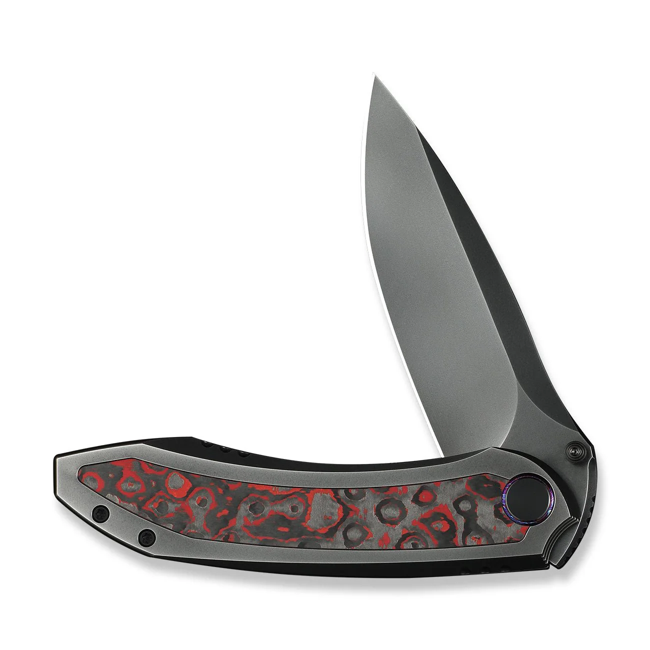 WEKNIFE Winsome Thumb Stud & Front Flipper Knife Titanium & FatCarbon Fiber Handle (3.74" M390 Blade) WE23092-4 - Image 5