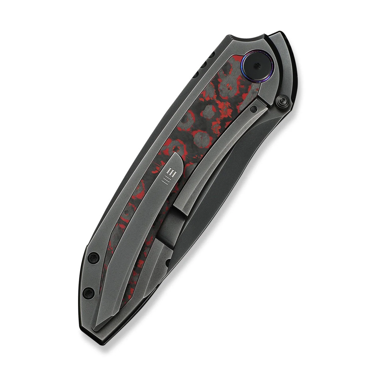 WEKNIFE Winsome Thumb Stud & Front Flipper Knife Titanium & FatCarbon Fiber Handle (3.74" M390 Blade) WE23092-4 - Image 7