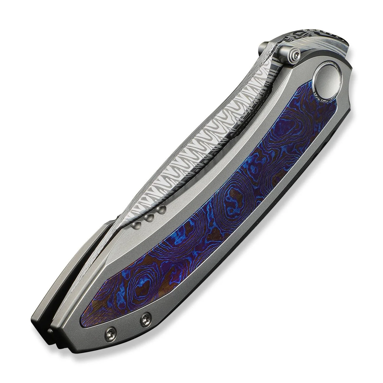 WEKNIFE Winsome Thumb Stud & Front Flipper Knife Titanium & Timascus Handle (3.74" Damasteel Blade) WE23092-DS1 - Image 8