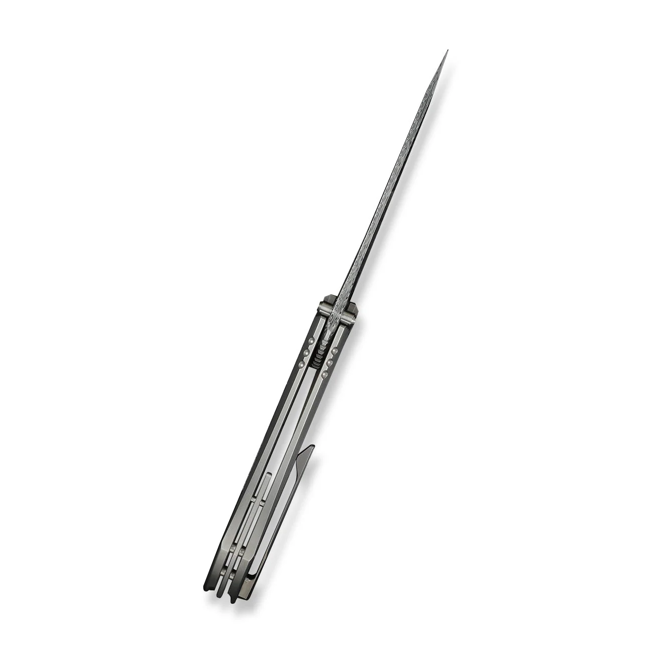 WEKNIFE Winsome Thumb Stud & Front Flipper Knife Titanium & Timascus Handle (3.74" Damasteel Blade) WE23092-DS1 - Image 9