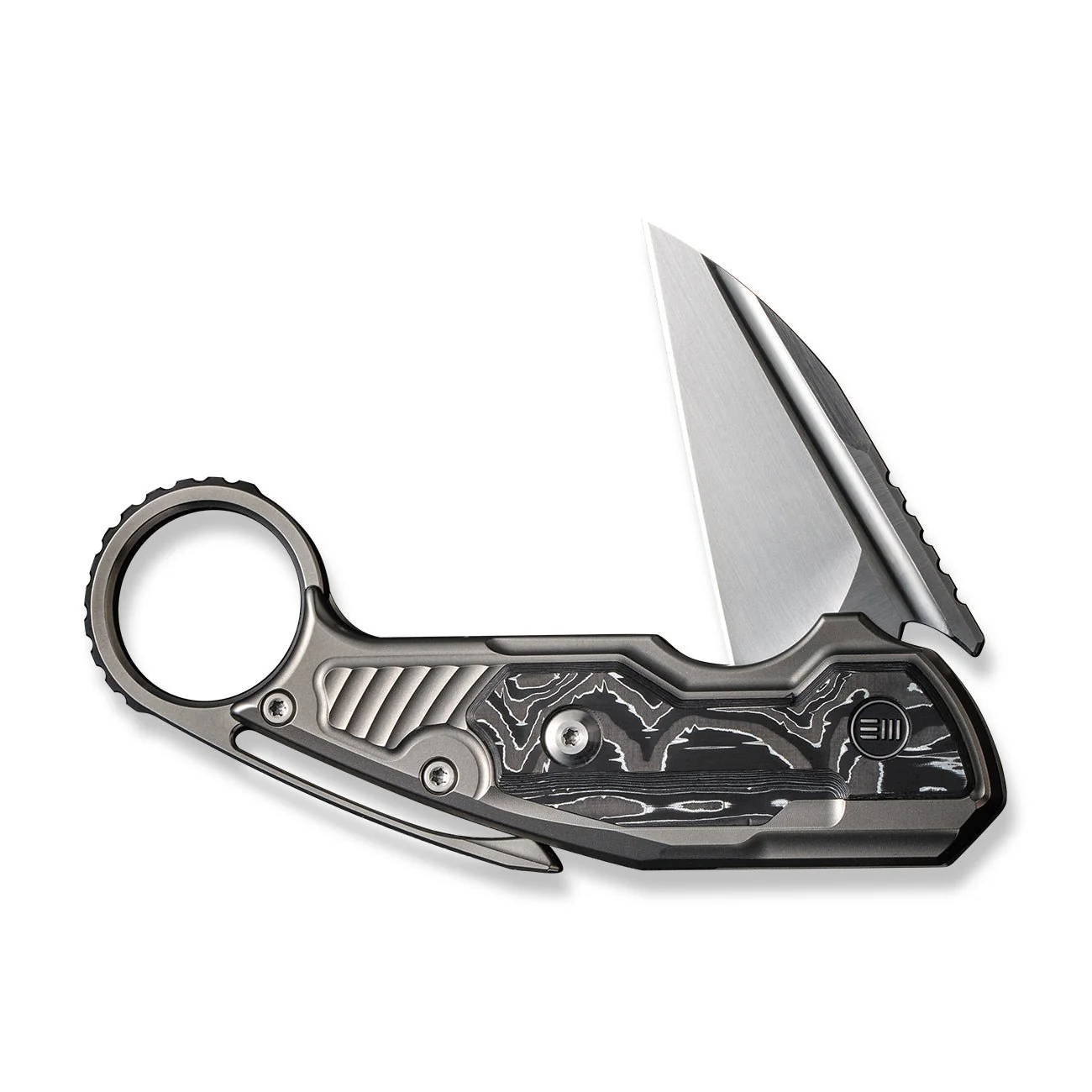WEKNIFE Yardbird Flipper & Button Lock Knife Titanium & Carbon Fiber Handle (2.44" CPM 20CV Blade) WE22021-3 - Image 4