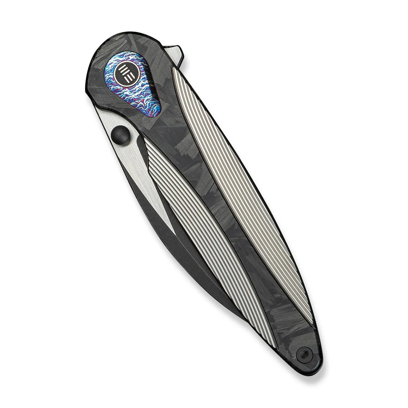 WEKNIFE Zenthra Flipper & Thumb Stud Knife Titanium & Carbon Fiber Handle (3.3" M390 Blade) WE24021C-1 - Image 6