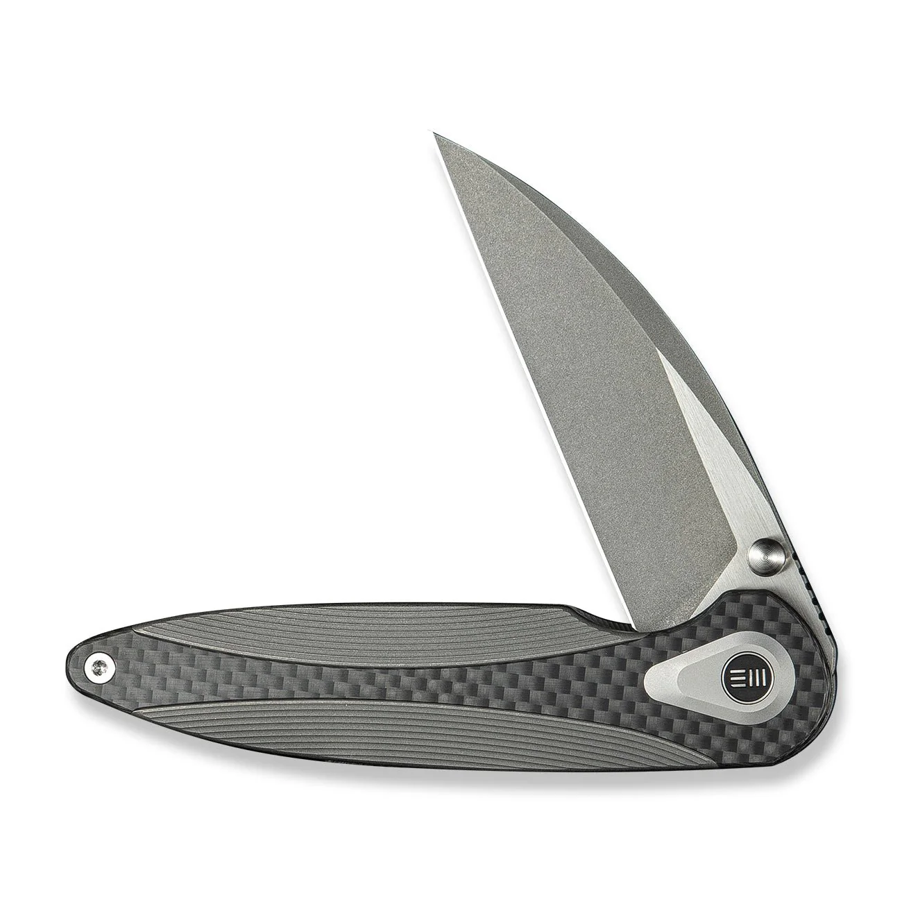 WEKNIFE Zenthra Flipper & Thumb Stud Knife Titanium & Carbon Fiber Handle (3.3" M390 Blade) WE24021C-2 - Image 5