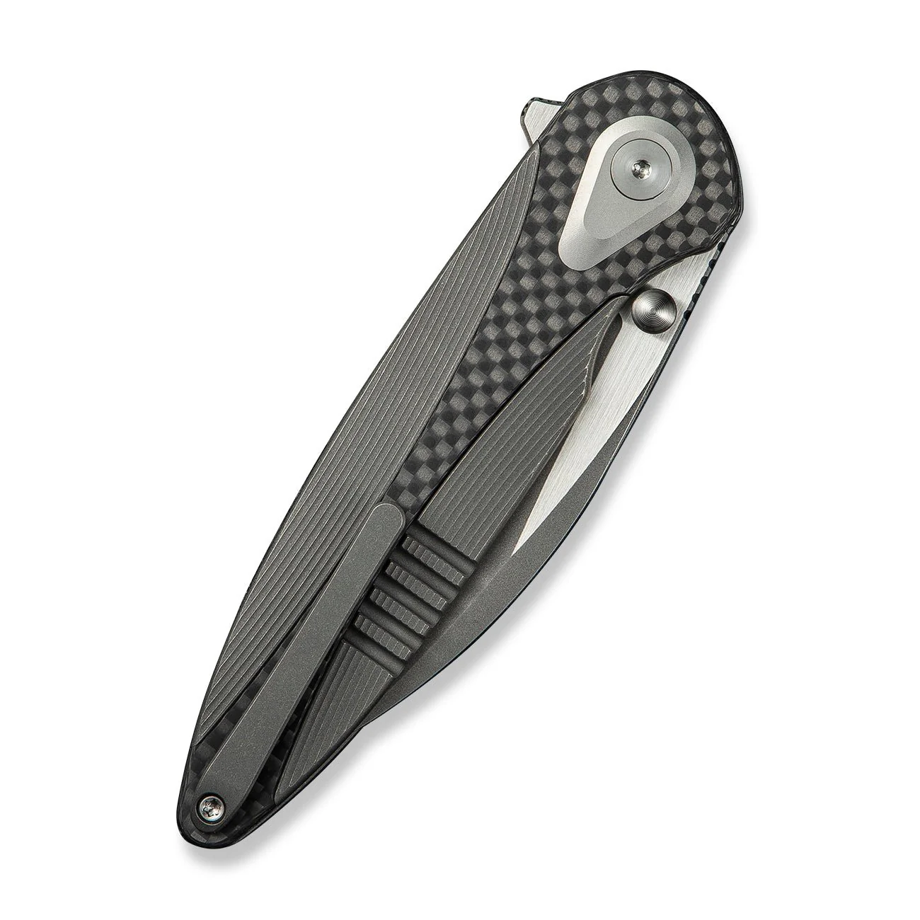 WEKNIFE Zenthra Flipper & Thumb Stud Knife Titanium & Carbon Fiber Handle (3.3" M390 Blade) WE24021C-2 - Image 7