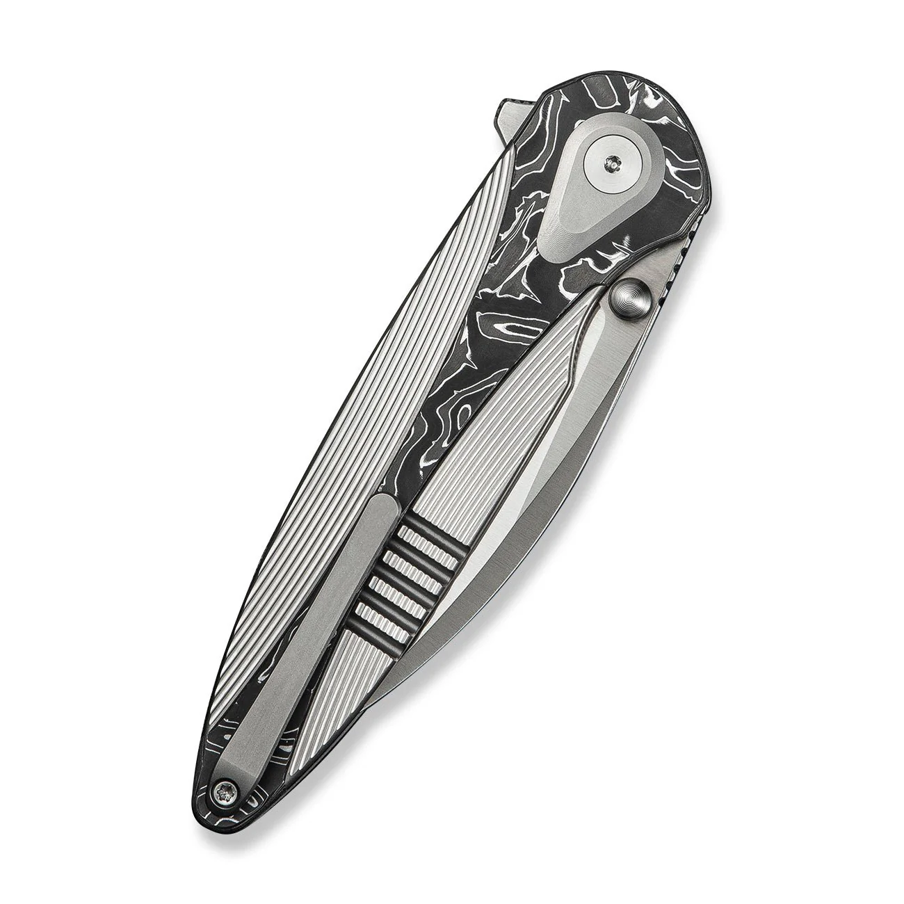 WEKNIFE Zenthra Flipper & Thumb Stud Knife Titanium & Carbon Fiber Handle (3.3" M390 Blade) WE24021C-4 - Image 7