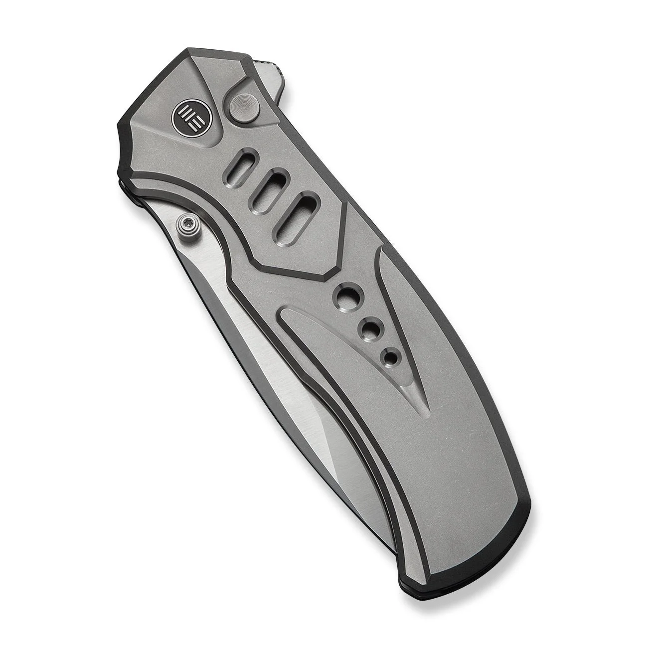 WEKNIFE Zentron Flipper & Thumb Stud & Button Lock Knife Gray Titanium Handle (3.48" Satin Finished Bohler M390 Blade) WE24094-2 - Image 6