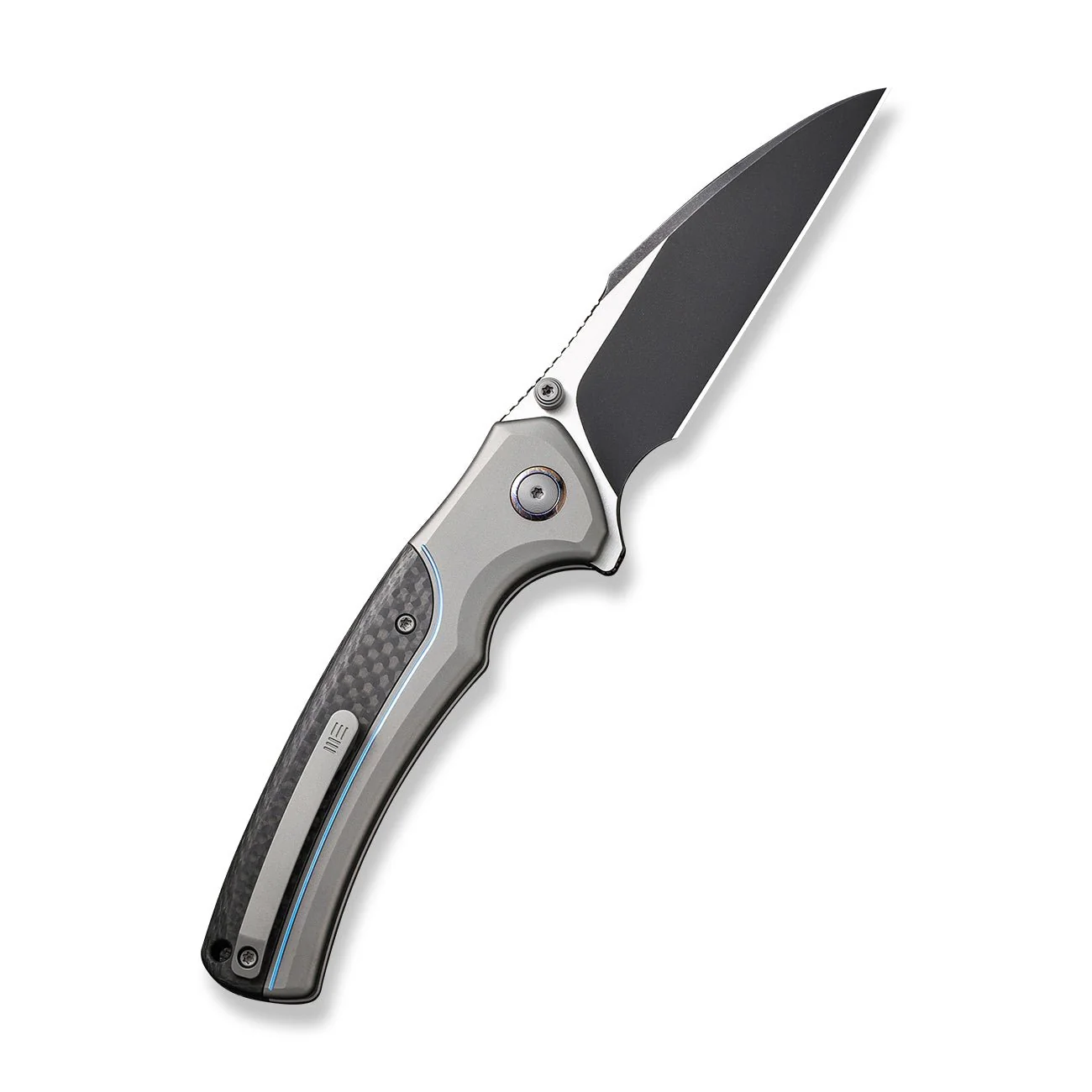 WEKNIFE Ziffius Flipper & Thumb Stud & Button Lock Knife Titanium & Carbon Fiber Handle (3.7" CPM 20CV Blade) WE22024A-1 - Image 2