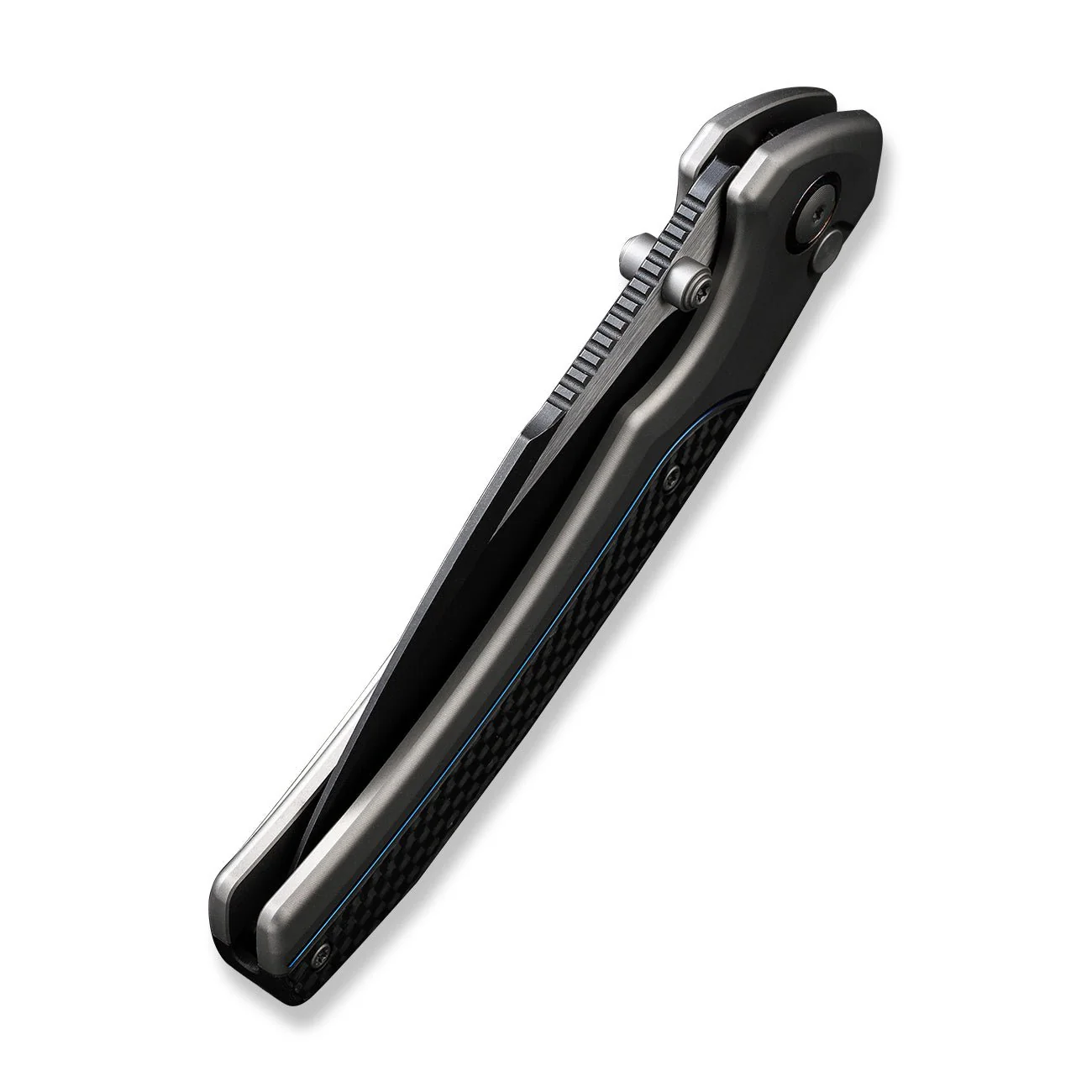 WEKNIFE Ziffius Flipper & Thumb Stud & Button Lock Knife Titanium & Carbon Fiber Handle (3.7" CPM 20CV Blade) WE22024A-1 - Image 8