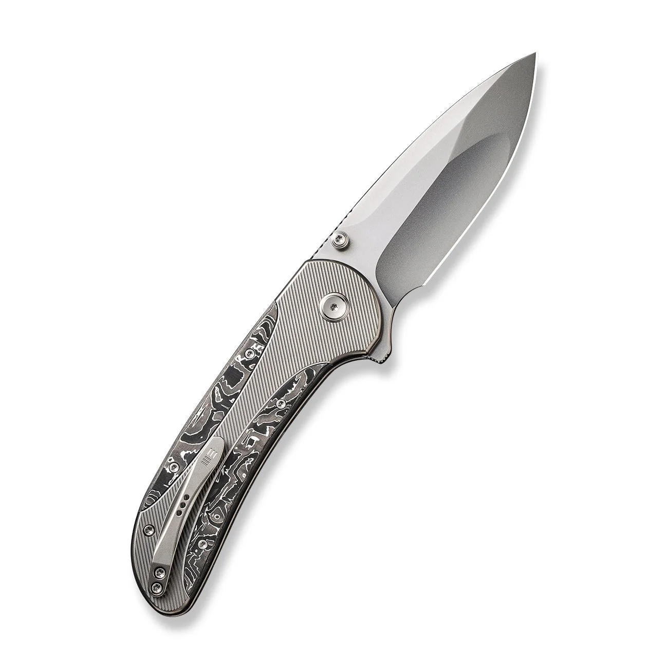 WEKNIFE Zizzit Flipper & Thumb Stud & Button Lock Knife Titanium & Carbon Fiber Handle (3.8" CPM 20CV Blade) WE23031-2 - Image 2