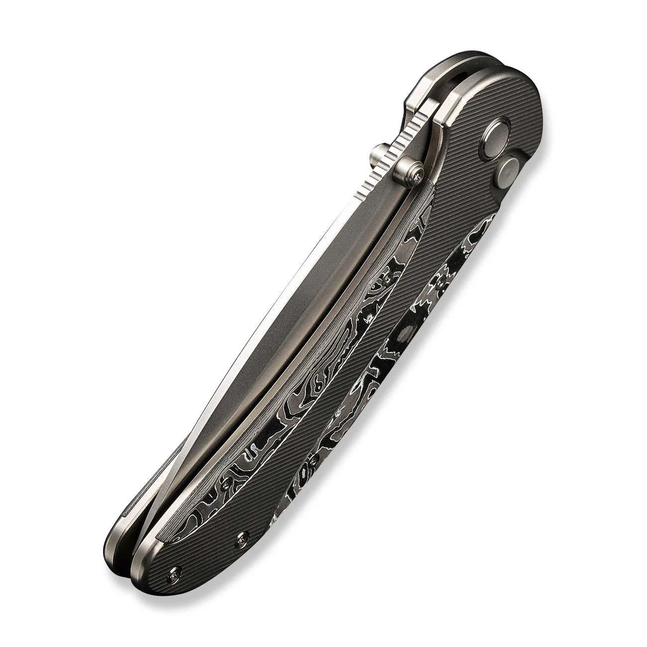 WEKNIFE Zizzit Flipper & Thumb Stud & Button Lock Knife Titanium & Carbon Fiber Handle (3.8" CPM 20CV Blade) WE23031-2 - Image 8