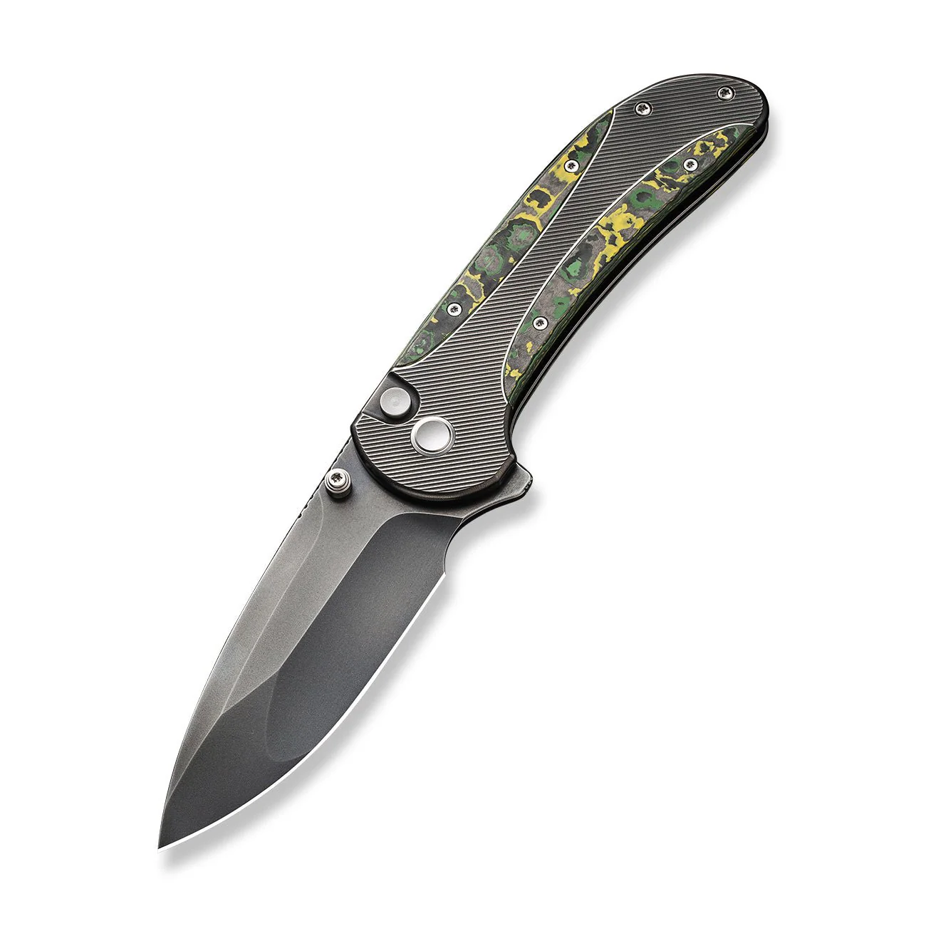 WEKNIFE Zizzit Flipper & Thumb Stud & Button Lock Knife Titanium & FatCarbon Fiber Handle (3.8" CPM 20CV Blade) WE23031-4 - Image 3