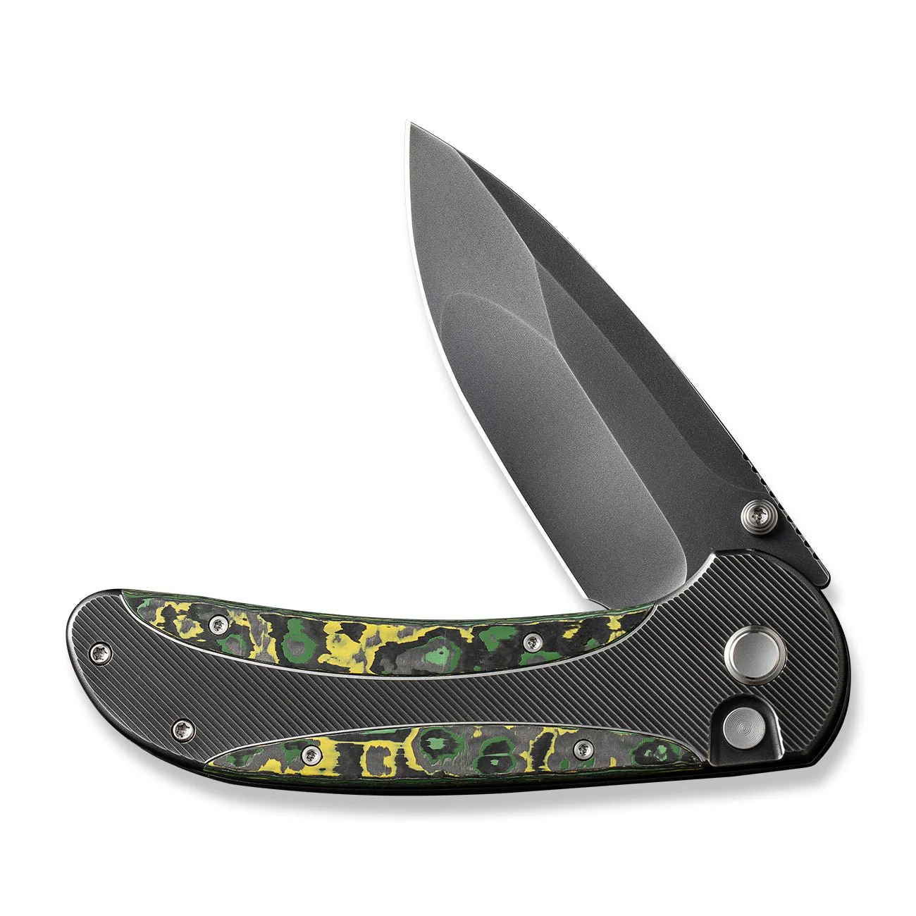 WEKNIFE Zizzit Flipper & Thumb Stud & Button Lock Knife Titanium & FatCarbon Fiber Handle (3.8" CPM 20CV Blade) WE23031-4 - Image 5